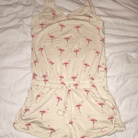 Flamingo Shorts Romper - Picture 1 of 2